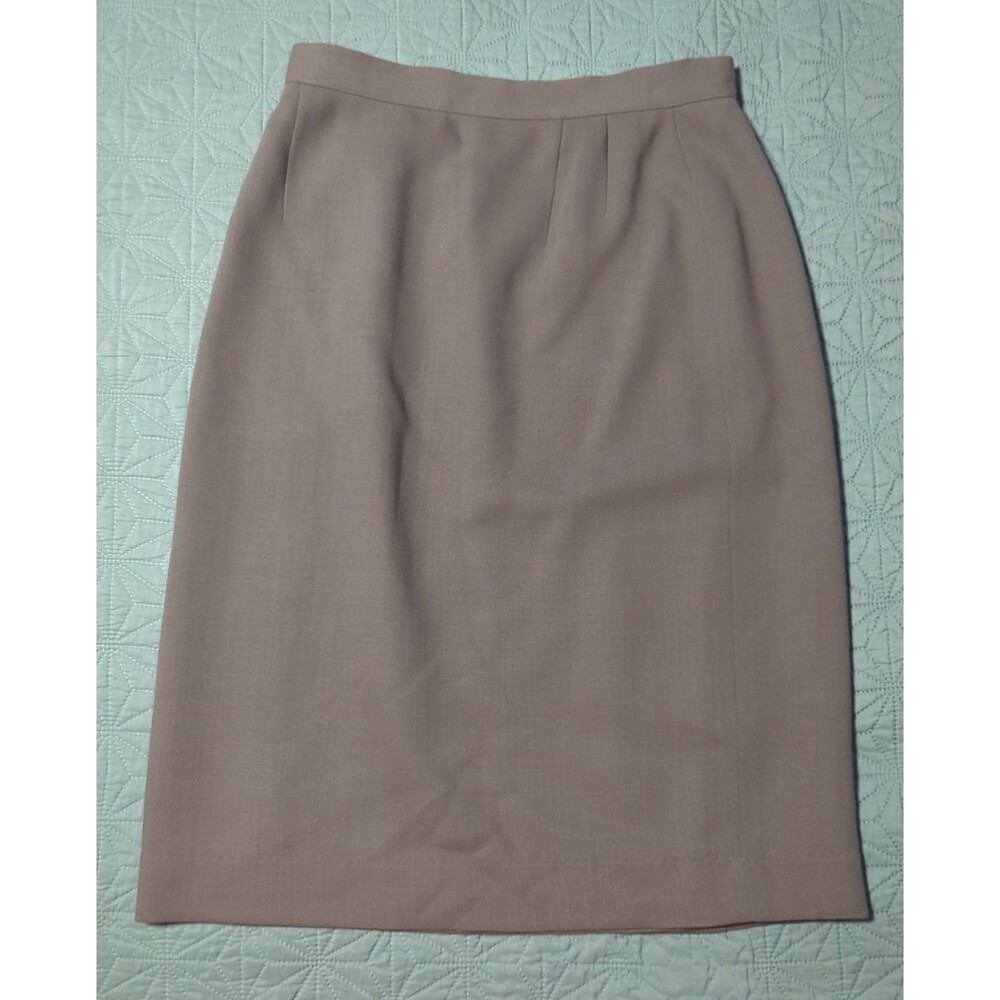 Giorgio Armani Le Collezioni Vtg Grey Wool Pencil Skirt Sz 42/8 Zip Back Split